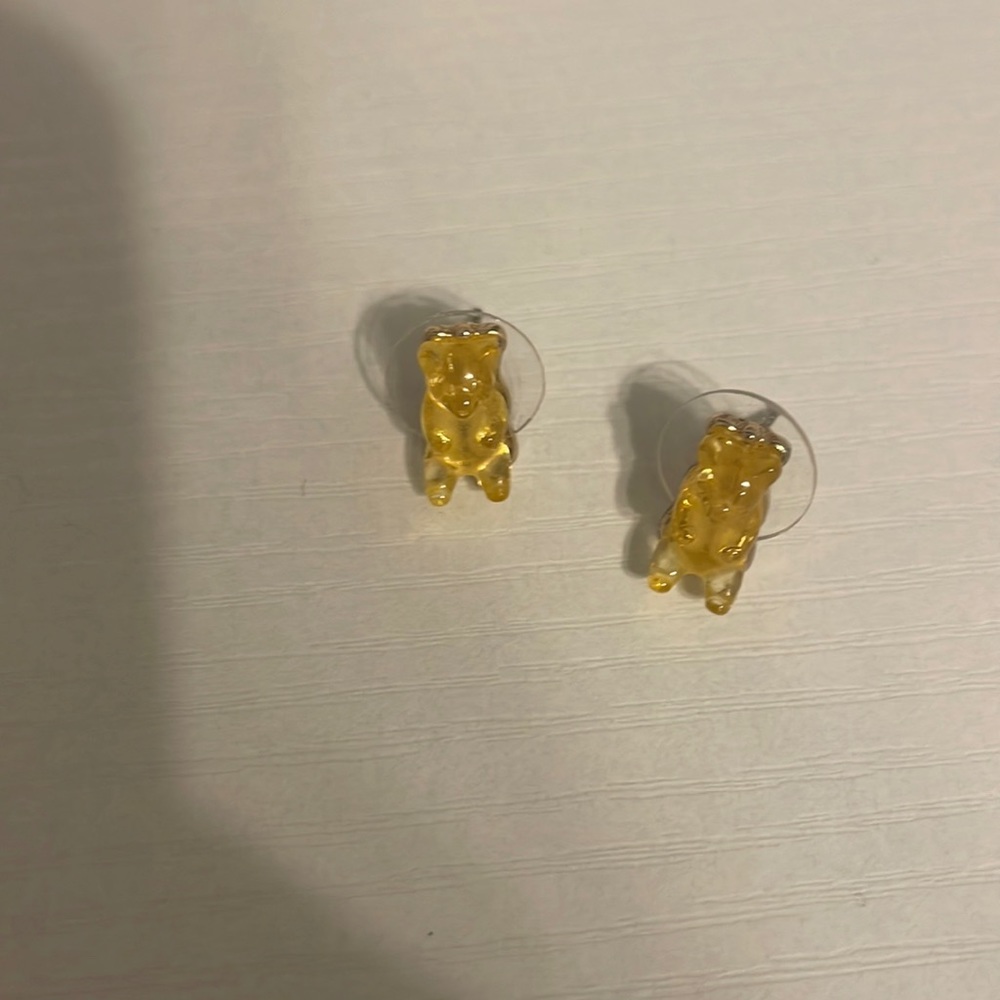 Yellow gummy bear earrings